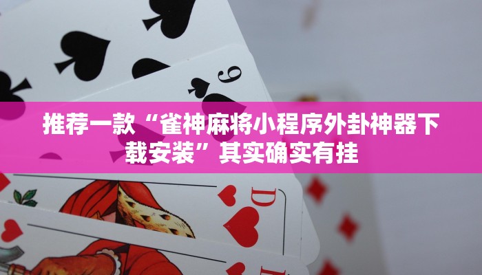 教程辅助!“微乐湖南麻将可以开挂吗”其实确实有挂