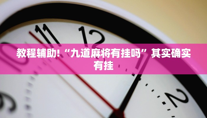 教程辅助!“九道麻将有挂吗”其实确实有挂