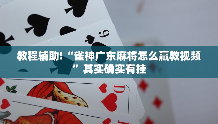 教程辅助!“雀神广东麻将怎么赢教视频”其实确实有挂