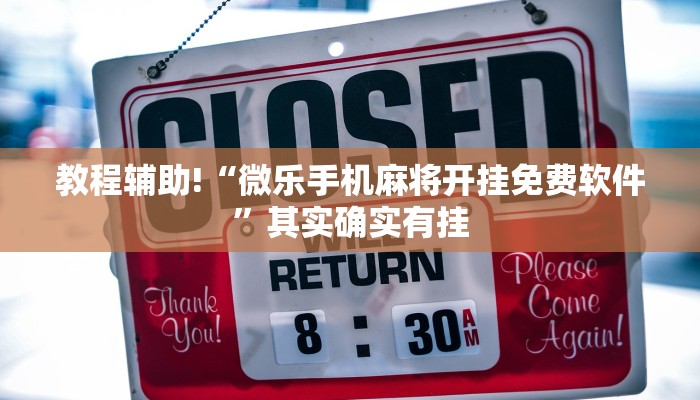 教程辅助!“微乐麻将为什么我一直输,怎么做才会赢”其实确实有挂