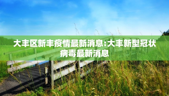 大丰区新丰疫情最新消息:大丰新型冠状病毒最新消息