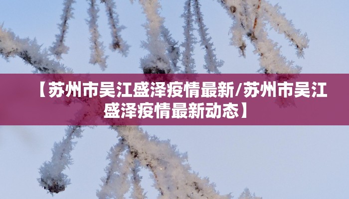 【苏州市吴江盛泽疫情最新/苏州市吴江盛泽疫情最新动态】