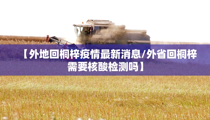 【外地回桐梓疫情最新消息/外省回桐梓需要核酸检测吗】