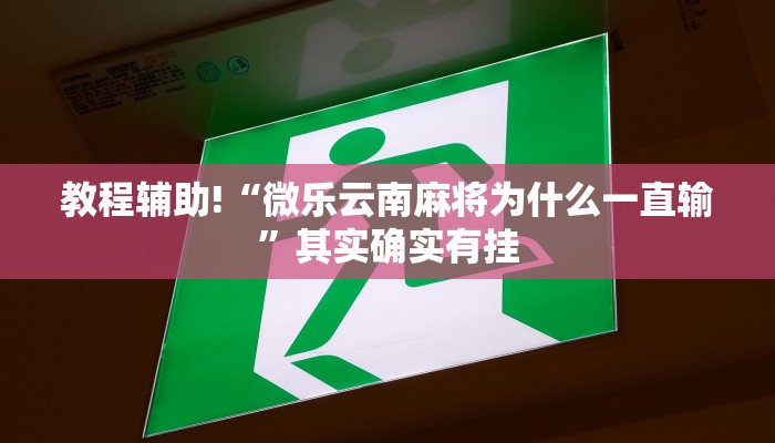 教程辅助!“微乐云南麻将为什么一直输”其实确实有挂