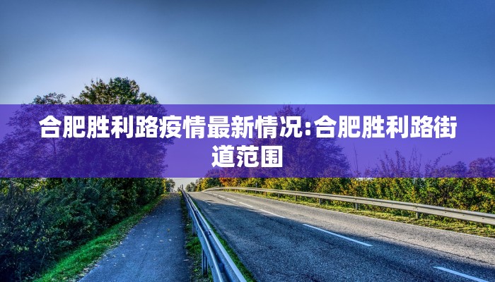 合肥胜利路疫情最新情况:合肥胜利路街道范围