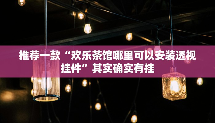 推荐一款“欢乐茶馆哪里可以安装透视挂件”其实确实有挂
